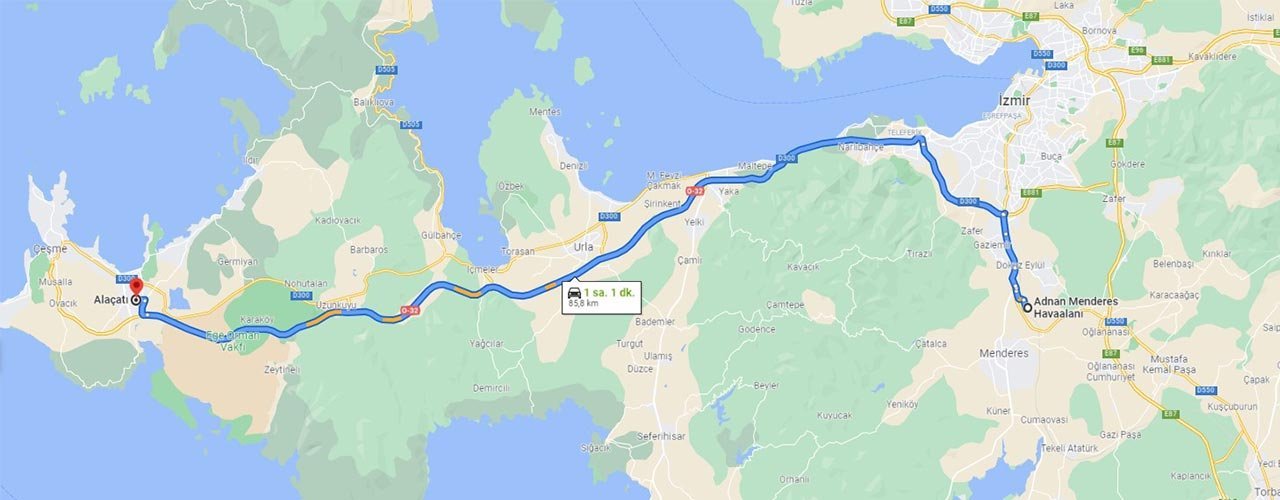 İzmir Adnan Menderes Havaalanı Alaçatı Transfer